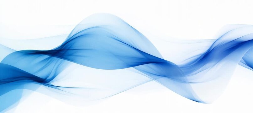 Blue silk fabric waving motion. Generative video AI technology.	
