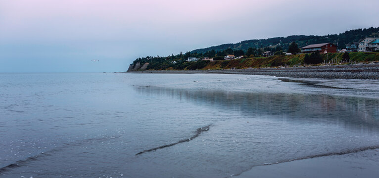Homer Alaska sunset seascape at Bishop&rsquo;s Beach and Kachemak Bay in United States