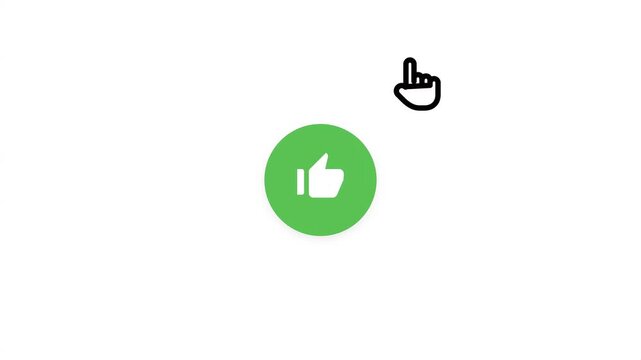 Green thumbs up icons with clicking hand cursors in grid layout