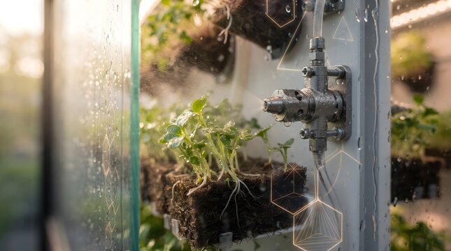 Automated Vertical Farming Greenhouse with Hydroponic Crop Production