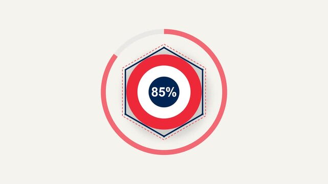 France themed loading animation featuring a patriotic tricolor cockade and l'hexagone progressively forming from 0 to 100 percent. The clean geometric design uses blue white and red colors with a smoo