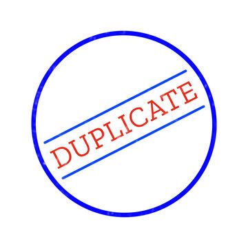 Duplicate stamp with red diagonal line