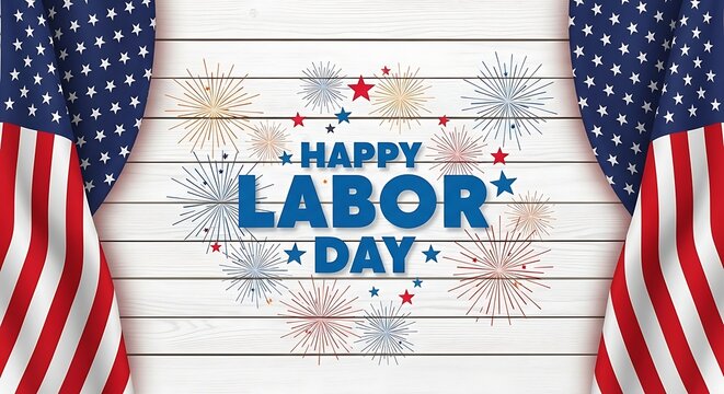 Vibrant labor day celebration with patriotic elements