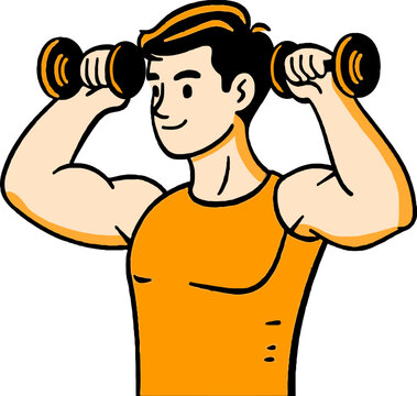 Man Lifting Dumbbells Upper Body