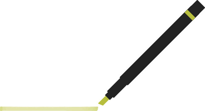 黄色の蛍光ペンでラインを引いているイラスト