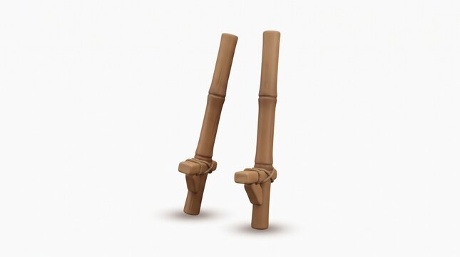 Egrang traditional Indonesian bamboo stilts 3D illustration with soft shadow