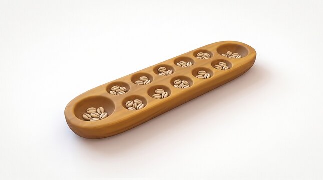 Congklak traditional Indonesian board game 3D illustration with soft shadow