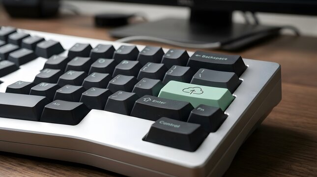 Modern mechanical keyboard with cloud upload key