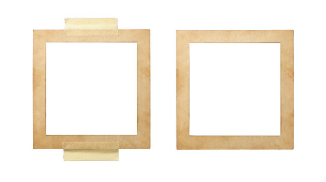 Old photo frames isolated on transparent background