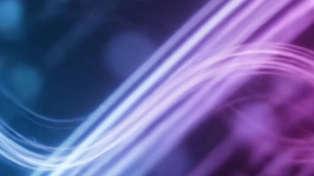 Abstract neon light wave forms on black background