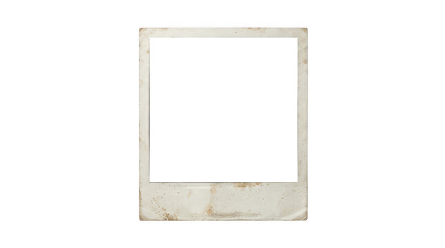 Vintage polaroid photo frame mockup isolated on white isolated on transparent background