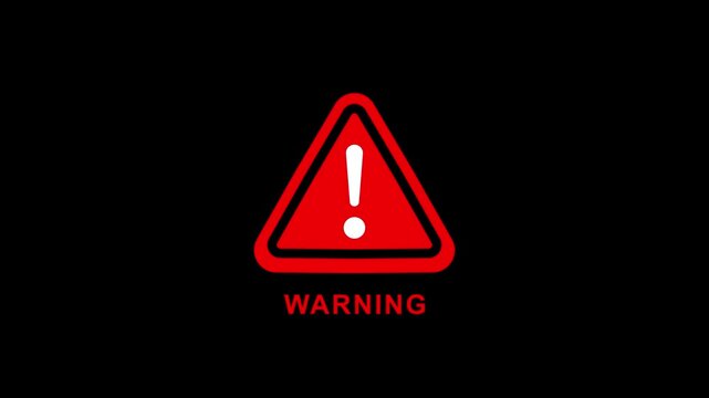 hazard alert, Flashing caution signs with exclamation symbols. displaying warning sign emergency, danger animation video