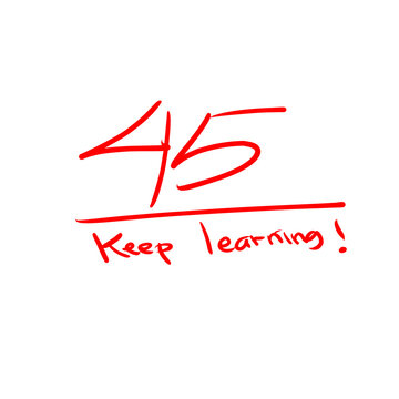 School Grade 45 Score Card with Keep Learning Text
