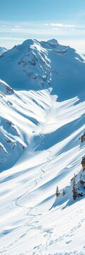 Untracked powder snow in a bowl-shaped valley, valley, ||powder