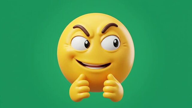 Mischievous 3d emoticon characters with devious expressions