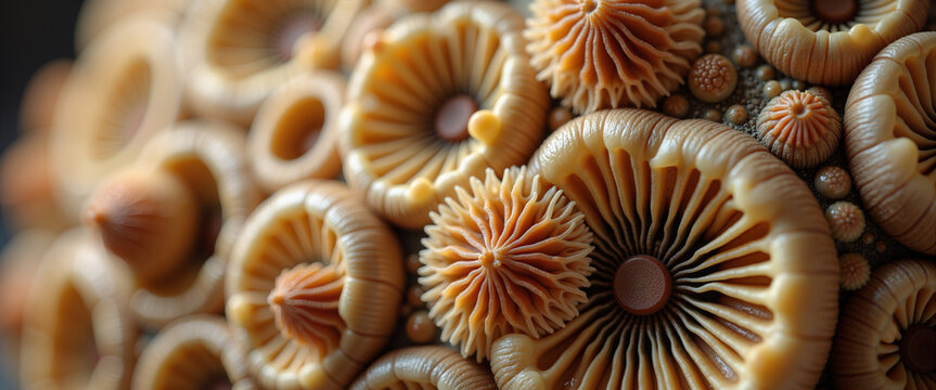 Dried porcini mushroom pore surface for culinary blogs, mycology education, and organic food texture backgrounds