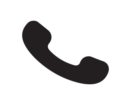 Solid black telephone handset icon for contact and communication with contact us telephone receiver phone sign web icon
