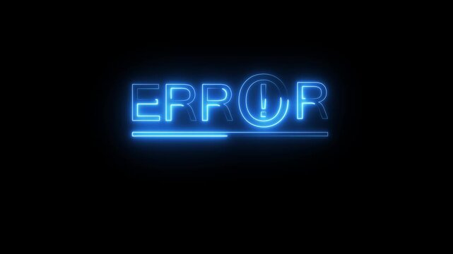 Error text appears with a loading bar on a dark background showing a system malfunction animation