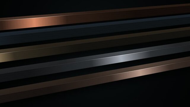Abstract metallic stripes in shades of gold copper silver and dark brown