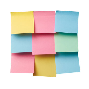 Group of colorful sticky notes blank for reminders