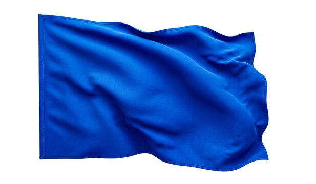 Blue flag 3d rendering illustration for sports event isolated on transparent background.