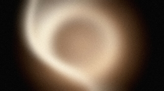 Abstract ethereal light swirl on black background, soft glowing golden aura with grainy texture, mysterious cosmic nebula effect for cinematic backdrops