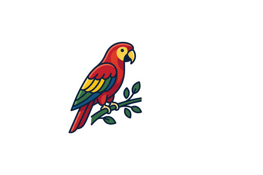 Macaw Parrot Flat Vector Illustration