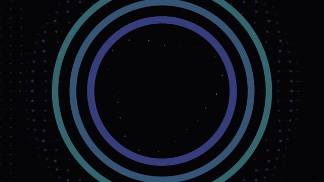 Futuristic digital circular interface elements on a dark background