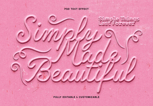 Elegant Pink Embossed Text Effect