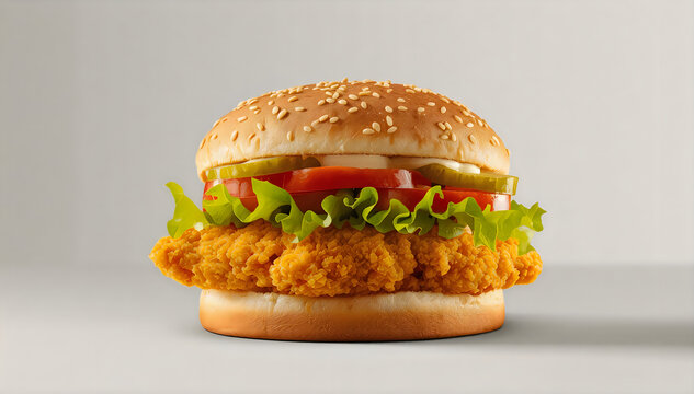 lucid origin A delicious classic beef burger isolated on a clean pure white background perfect. 