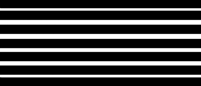 Minimal black horizontal stripe pattern with clean parallel lines and evenly spaced white gaps on a plain background