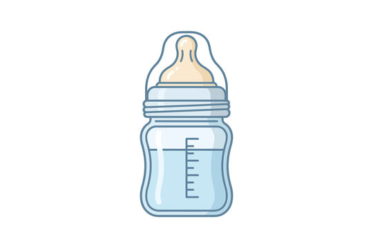 Baby Bottle Flat Vector Illustration