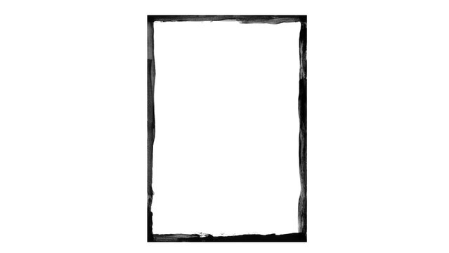 Charcoal Style Rectangle Frame &ndash; Hand Drawn Textured Border Outline for Graphic Design and Print
