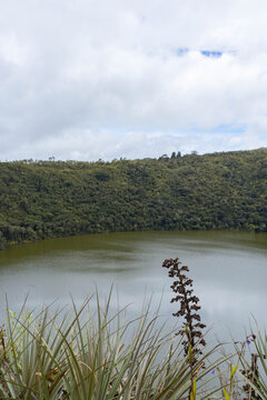 Lake guatavita reflecting el dorado legend, colombia