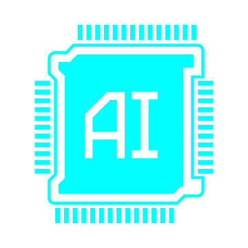 Ai chip processor microchip icon illustration
