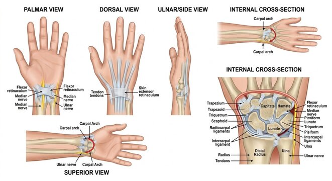 3D Wrist Anatomy Multiple Views