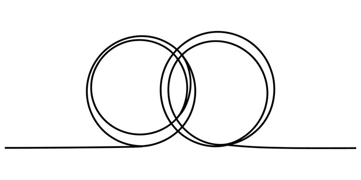 Two overlapping rings drawn in a single continuous black line