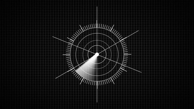 Radar screen animation on map background. Signal transmitted sonar radar .Radar point to detect enemy position.Technology radar screen animation. Radar Scanning loop.radar icon