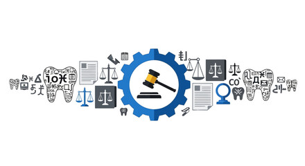 Fototapeta premium Dental Law and Medical Malpractice Concept with Gavel and Scales of Justice Icons
