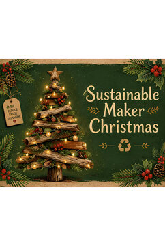 Sustainable Maker Christmas Tree with Lights and Natural Decorations