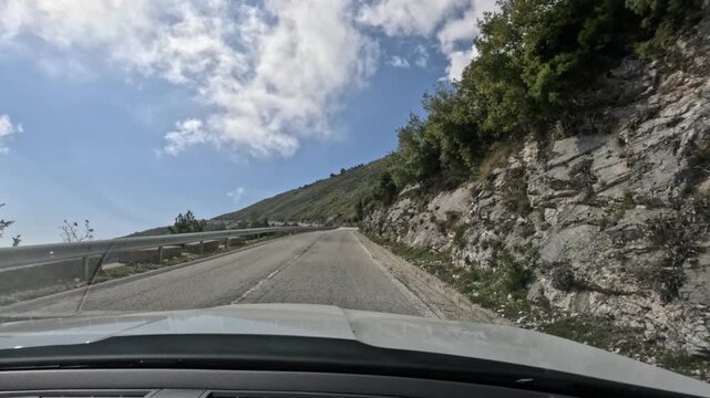 Coastal Mountain Road Ascent on Albanian Riviera