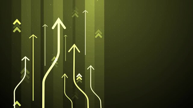 Abstract background with upward arrows and lines, showing growth progress success and business direction animation