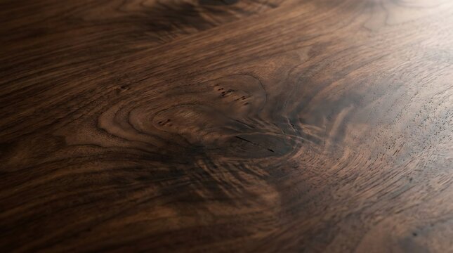 Rich dark wooden texture with natural grain patterns and knots for background design and rustic furniture