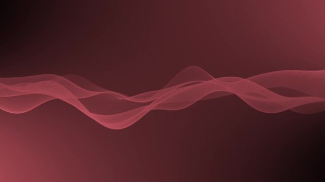 Soft line waves on gradient background animation, abstract minimalist soundwave or smoke-like ribbons, elegant and modern composition