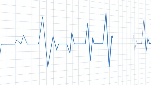 Heartbeat line electrocardiogram pulse pattern medical and health concept animation