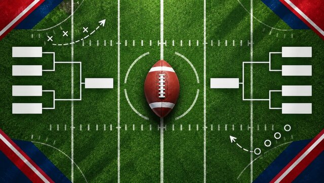 American Football Championship Game Day Playoff Illustration with Stadium and Copy Space