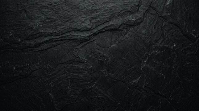 Top view of dark black slate rock texture background with natural rough surface