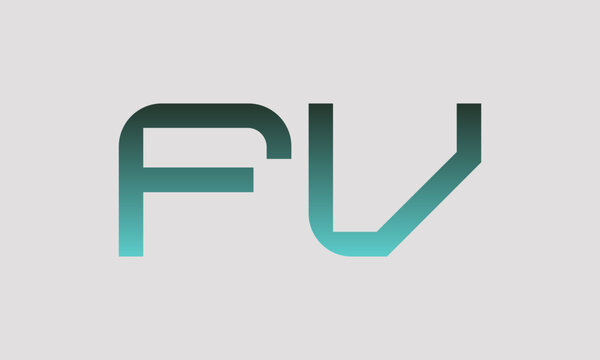 FV initials monogram letter text alphabet logo design
