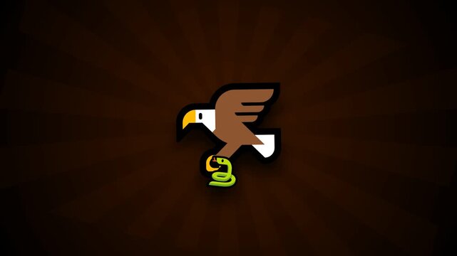 illustration video of an eagle carrying a snake