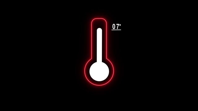 Digital thermometer with low temperature reading, minimalist neon weather interface